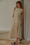 Got That Edge Midi Slit Skirt - Tan