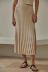 Got That Edge Midi Slit Skirt - Tan