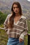 Cheshire Collared Pullover Sweater - Mocha