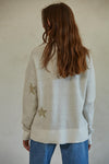 Celestial Embossed Star Sweater - Cream