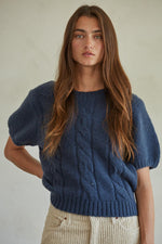 Devon Sweater Top - Navy