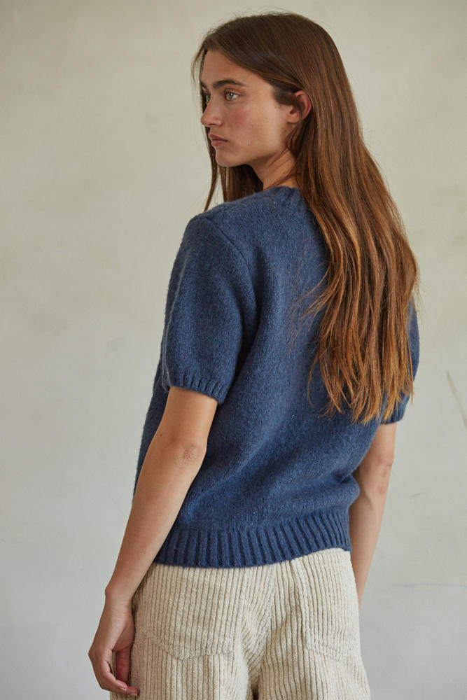 Devon Sweater Top - Navy