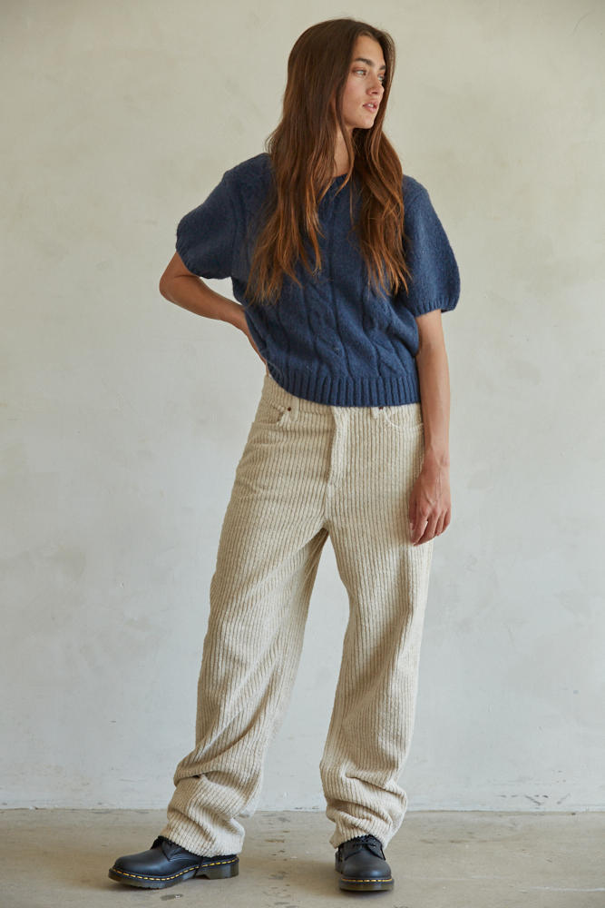Devon Sweater Top - Navy