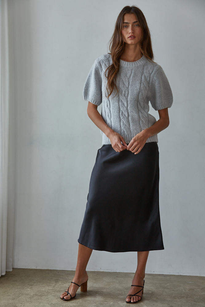 Devon Sweater Top - Grey