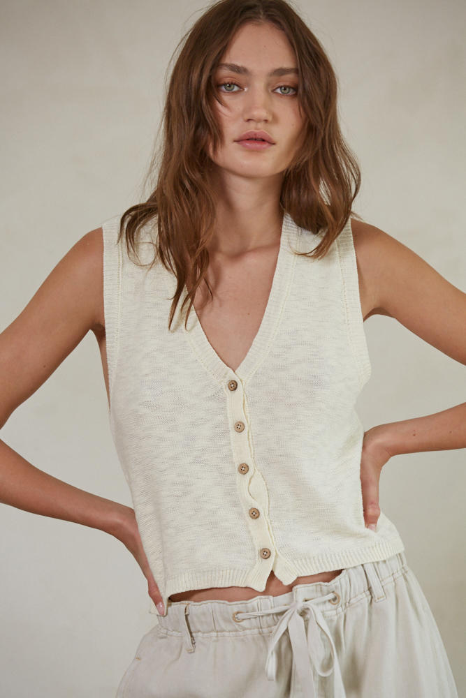 Shae Button Down Vest Top
