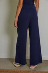 Andre Cotton High Rise Pants - Navy