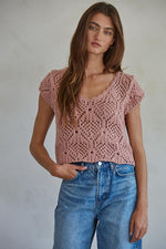 Kendra Crochet Cap Sleeve Top
