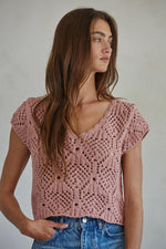 Kendra Crochet Cap Sleeve Top