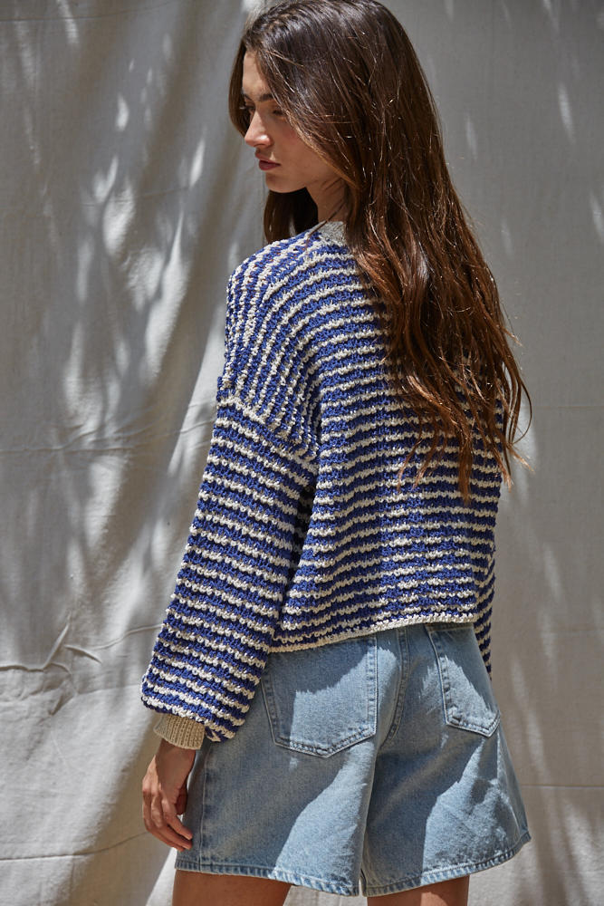 Simone Textured Striped Sweater