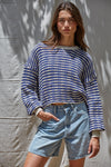 Simone Textured Striped Sweater