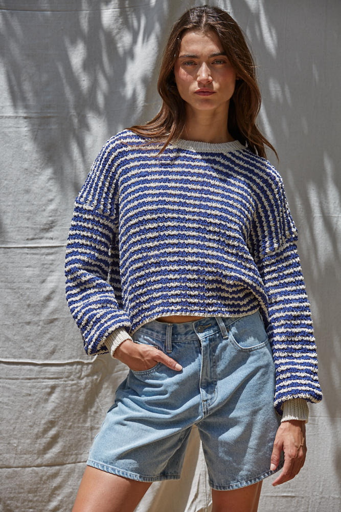 Simone Textured Striped Sweater