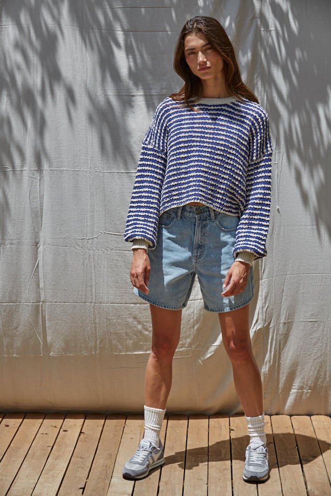 Simone Textured Striped Sweater