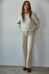 Marina Contrast Seam Pullover - Cream