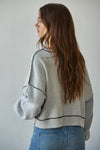 Marina Contrast Seam Pullover - Grey