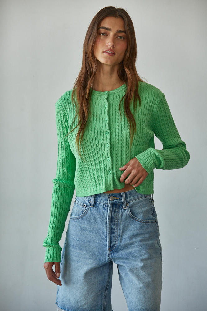 Avon Cable Knit Cardigan Top