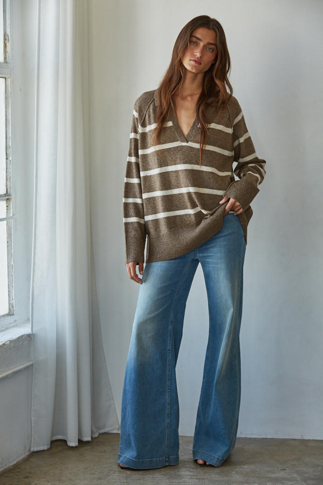 Graham Striped Polo Sweater