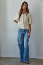 Bonjour Cable Knit Cardigan Top