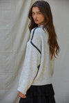 Anita Contrast Stitch Pullover Sweater