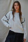 Anita Contrast Stitch Pullover Sweater