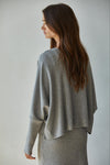 Apollo Ribbed Knit Dollman Top - Grey