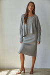 Apollo Ribbed Knit Dollman Top - Grey