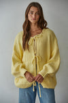 Sadie Tie Front Cardigan - Yellow