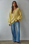 Sadie Tie Front Cardigan - Yellow