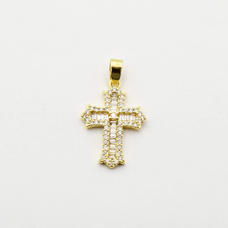 Embellished 14K Gold Plated Cross Charms