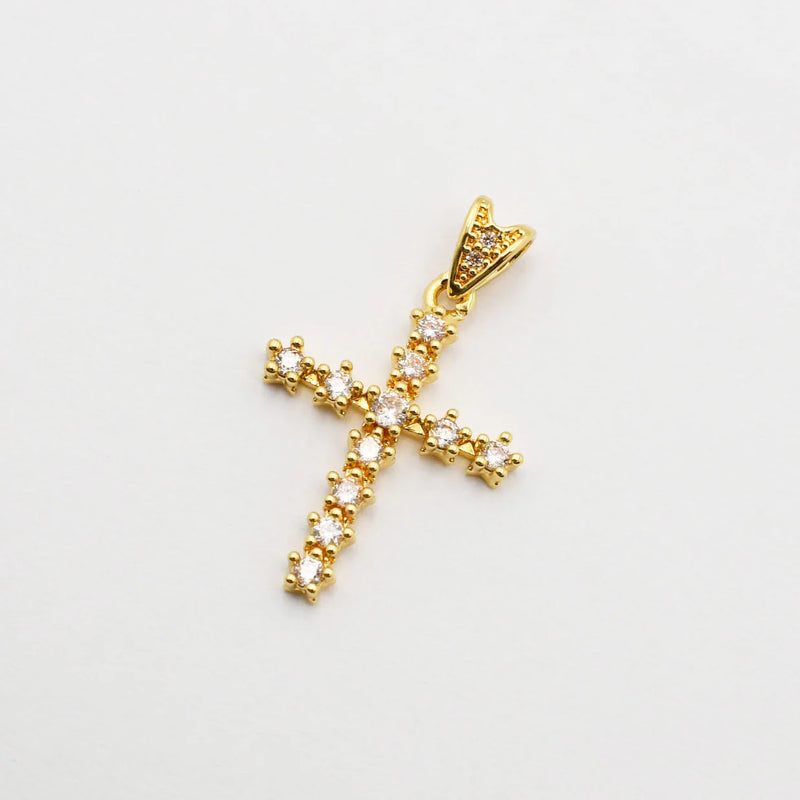 Embellished 14K Gold Plated Cross Charms