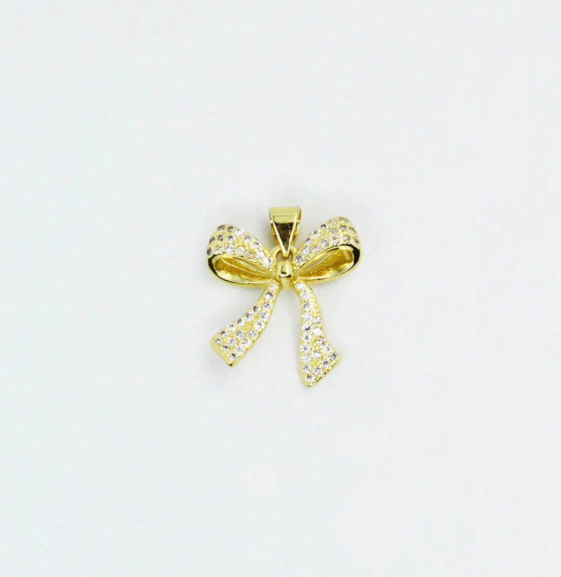 Embellished 14K Gold Plated Bow Charms