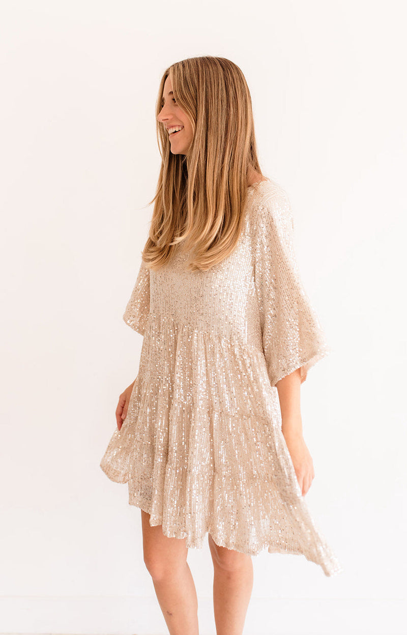 Set Your Sights Sequin Babydoll Dress CAYLO Set Your Sights Sequin Babydoll Dress CAYLO