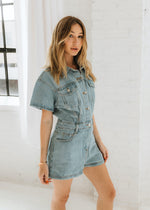 Sora Pocketed Denim Romper