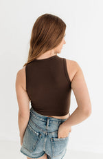 Headstart Seamless Textured Crop Top- Fudge