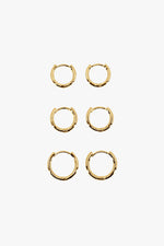 Justine Hoop Earrings Set - Gold