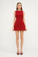 Carmine Velvet Mini Dress