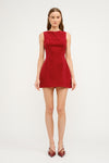 Carmine Velvet Mini Dress