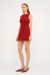 Carmine Velvet Mini Dress