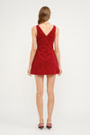 Carmine Velvet Mini Dress