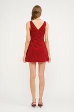Carmine Velvet Mini Dress