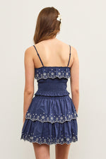 Macey Tiered Embroidered Mini Skirt