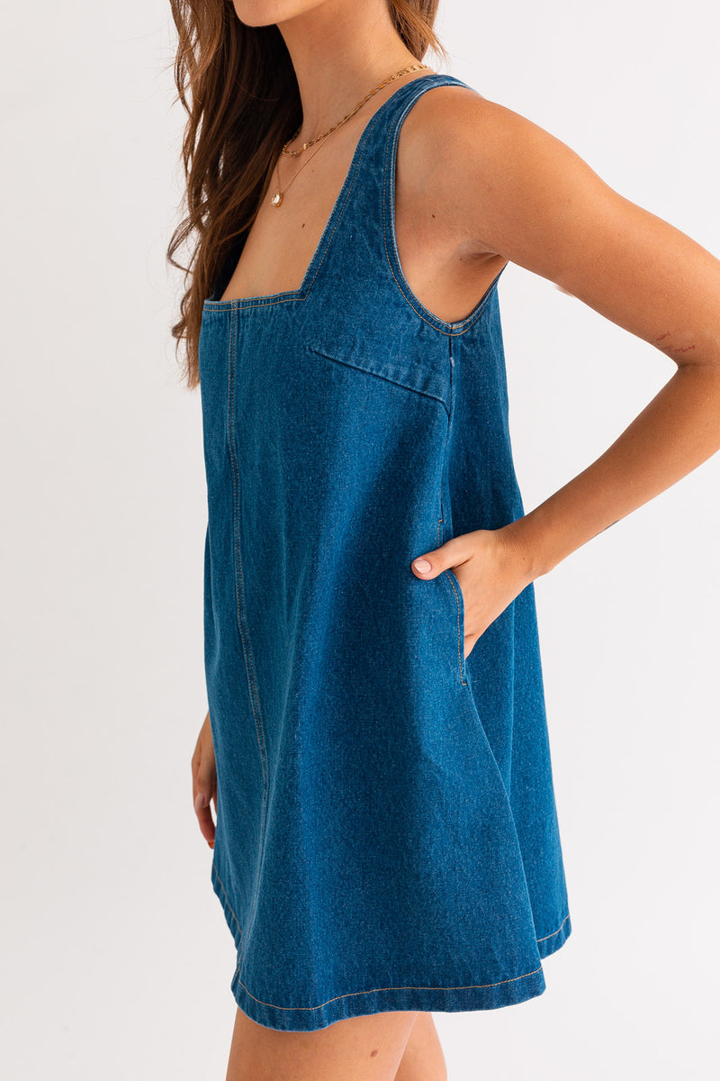 Ada Flared Denim Dress