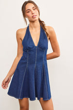 Boe Denim Halter Mini Dress