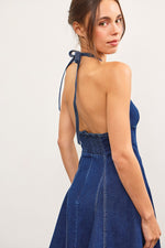 Boe Denim Halter Mini Dress