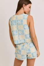 Milani Tie Front Crochet Top