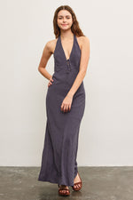 Nellie Linen Halter Maxi Dress