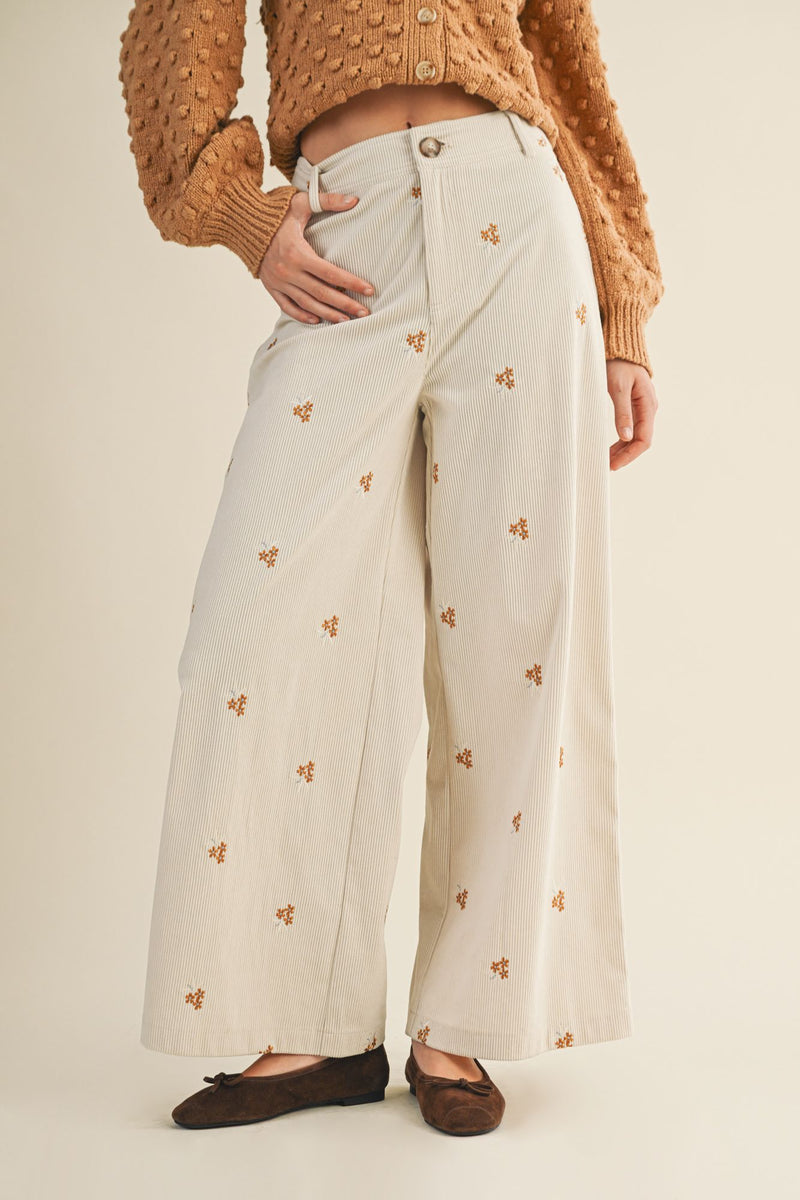Karissa Wide Leg Corduroy Pants