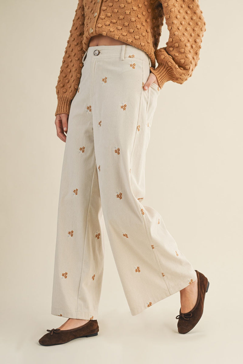 Karissa Wide Leg Corduroy Pants