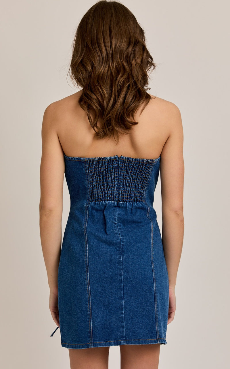 Regan Strapless Cotton Mini Dress