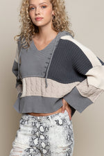 Jazzy Color Block Sweater - Grey
