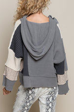 Jazzy Color Block Sweater - Grey